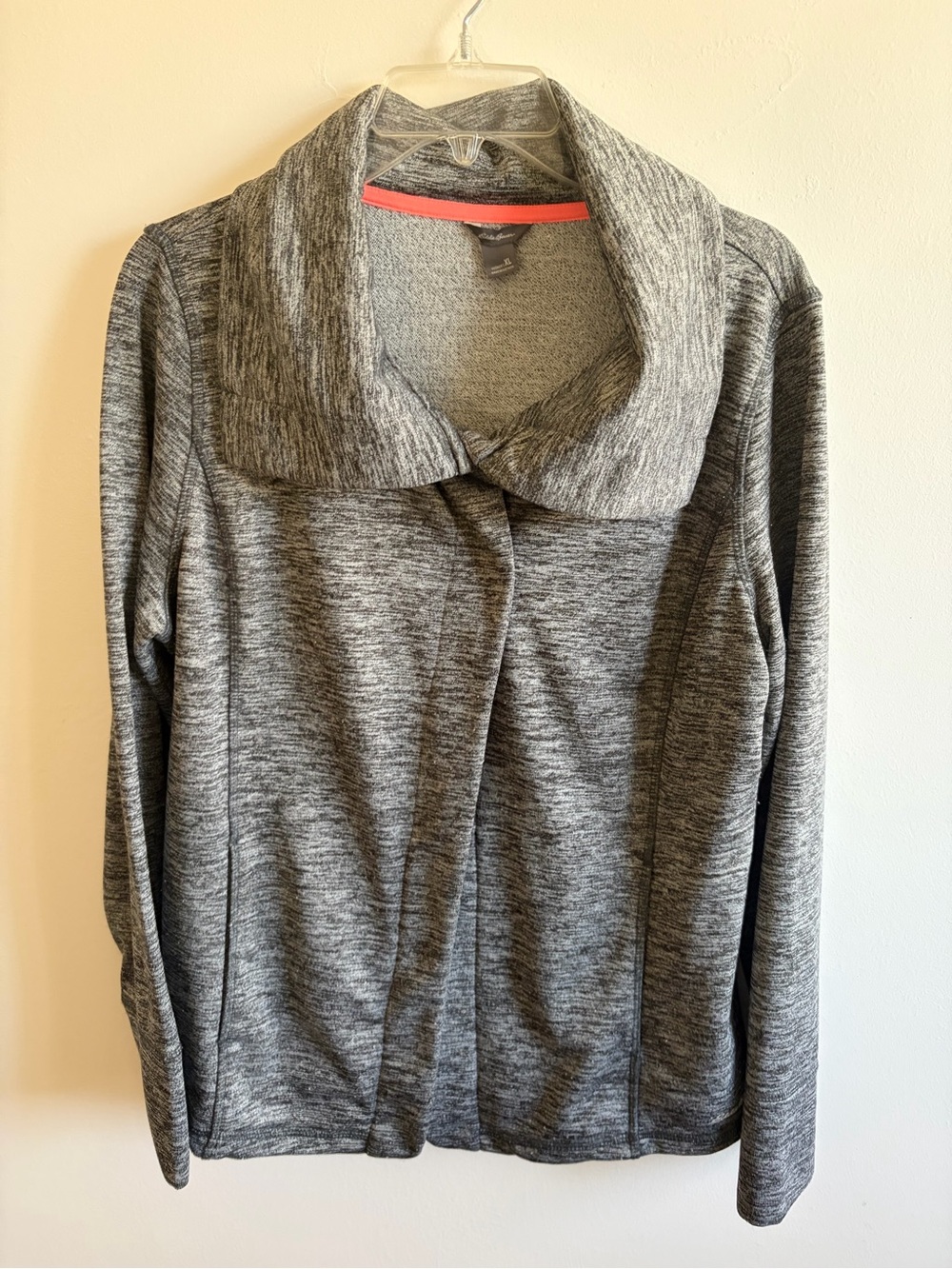 Eddie Bauer Women's soft Gray Open-Front Jacket with Shawl Collar